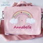 Preview: KindergartenTasche  mit Namen und Regenbogen personalisiert Kinderrucksack